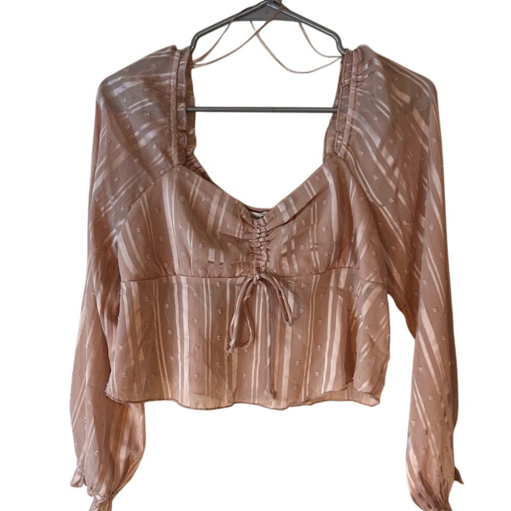 Kirious Los Angeles Cropped Pink Blouse Size‎ M